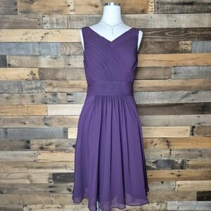 Azazie Elegant Purple Sleeveless Mini Prom Winter Formal Dance Womens Size 6